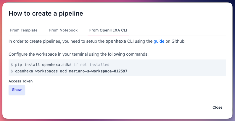Creating Pipeline from CLI